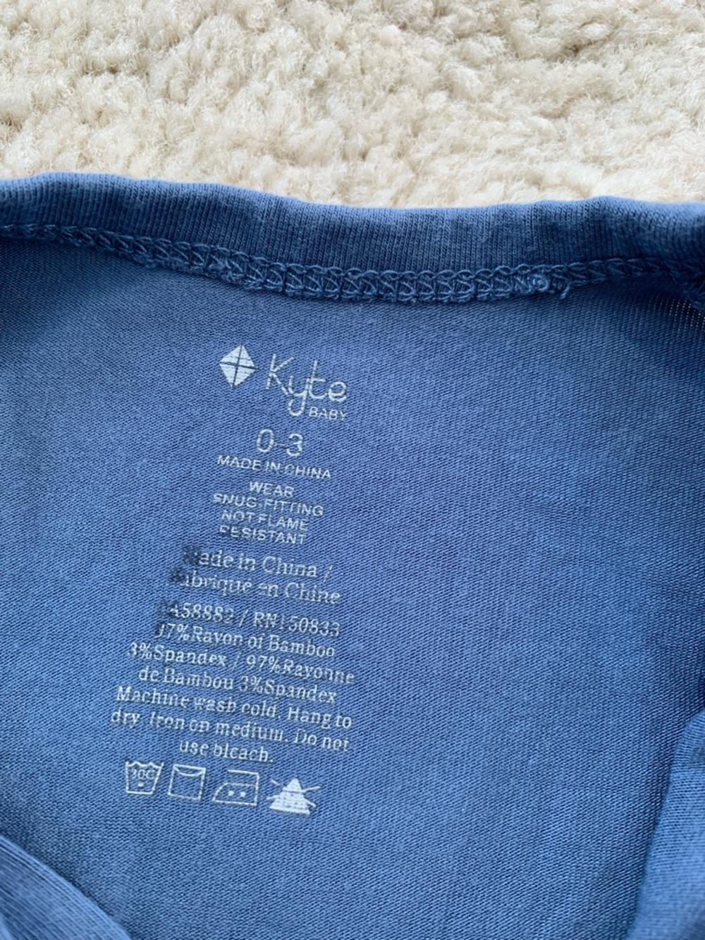 Kyte Baby Size 0-3 and 3-6 Months Blue Grey Teal Bamboo Sleeper Pajamas Bundle - Picture 3 of 11